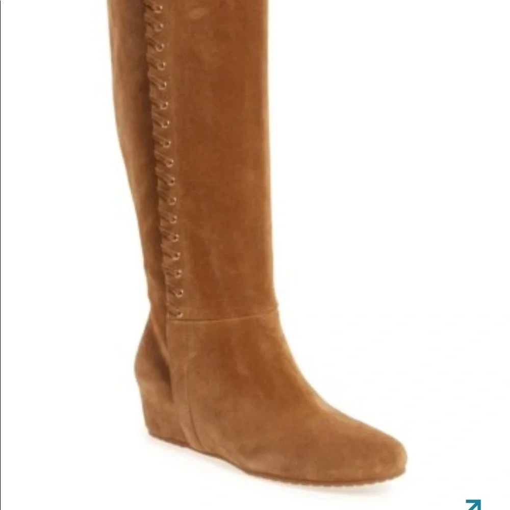 NIB ISOLÁ Tall Suede Wedge Heel Boots - Picture 4 of 7